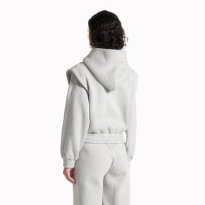 Heavyweight Women Fleece Zip Hoodies <b>Jogger</b> <b>Set</b> Elastic Waist Full Zip Tracksuit for Private Label Wholesale Tracksuits OEM - Product Image 4