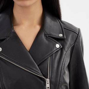 Chaqueta Corta de Cuero para Mujer de la Mejor Calidad, Estilo Motociclista, Ropa de Invierno, Chaquetas de Cuero de Moda, Venta Directa de Fábrica - Product Image 5