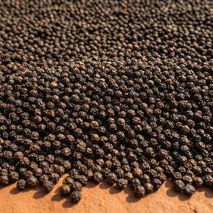 Graines de poivre noir indien de qualité supérieure pour l'exportation, 100 % pur, origine Gujarat, durée de conservation de 24 mois, nettoyées à la machine pour les acheteurs en gros - Product Image 1