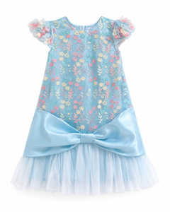Vestido de Fiesta de Tul con Bordado Floral y Lazo de Satén para Niñas |   Elegante Vestido de Princesa - Product Image 1