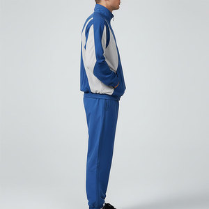 Conjunto Deportivo para Hombre, Chaqueta con Cierre y Cuello Alto, Pantalones Jogger, Color Azul con Bloques de Color, Secado Rápido, Ropa Deportiva - Product Image 5