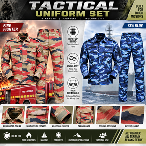 Fabricant d'uniformes tactiques de camouflage, d'entraînement sur le terrain, pour pompiers, agents de sécurité, uniformes tactiques marins, 65:35 polyester: coton, sur mesure - Product Image 4