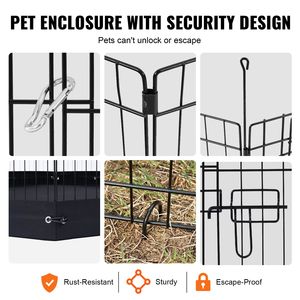 Recinto Pieghevole in Metallo a 4 Pannelli con Motivo Solido per Cani, 24 x 36 Pollici, Box per Animali Domestici con Porta e Copertura Superiore per Interni ed Esterni, Adatto anche per Gatti - Product Image 3