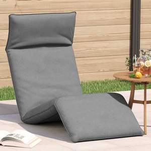 Chaise longue en tissu Oxford gris 100% polyester avec mousse métallique durable et confortable - Product Image 1