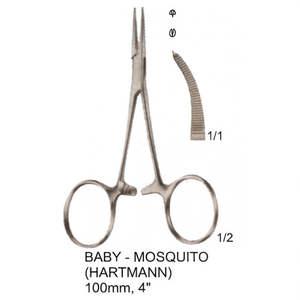 Pinzas de Hemostasia Mosquito Tooth de Warsaw Medical Basis, Instrumentos Quirúrgicos, Certificación CE, Tamaño 100mm/4 Pulgadas - Product Image 2