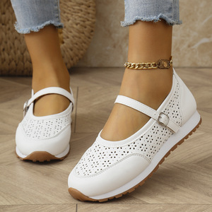 Nouvelle Arrivée 2026 – Chaussures Décontractées Femme à Bout Peu Profond, Style Européen et Américain, avec Bride à Boucle, Respirantes, Grandes Tailles, Modèle International - Product Image 3
