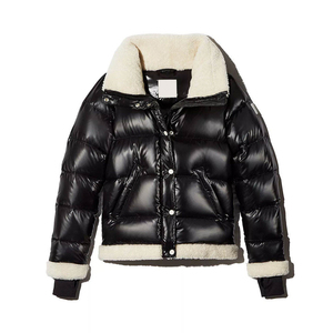 Veste de course longue imperméable et réfléchissante pour femme avec fermeture éclair, rembourrage en duvet, logo frontal – Noir, grande taille, à capuche, décontractée - Product Image 6