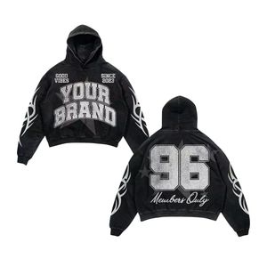 Chándal Vintage Lavado de Alta Calidad para Hombre y Mujer, con Estampado Gráfico, Estilo Gótico Urbano, Logotipo Personalizado - Product Image 4