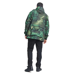 Customized Label Print Fashion Windbreaker Zipper <b>Padded</b> Warm Winter Men's Oversized <b>Hip</b> Hop Camouflage Jacket - Product Image 2