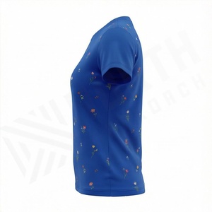 Camiseta Casual de Cuello Redondo para Mujer, Diseño Personalizado con Logotipo, Antiarrugas, Mezcla de Poliéster y Algodón, de la Mejor Calidad - Product Image 3
