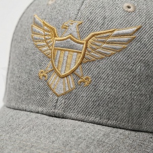 Gorra de Béisbol Orion Gris de Alta Calidad, 6 Paneles, con Logotipo de Escudo de Águila, Ajustada, Unisex, Informal, de Lona - Product Image 4