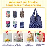 Sac de courses pliable OEM avec poche, imperméable, lavable en machine, écologique, réutilisable, sac fourre-tout en polyester pour la vente en gros