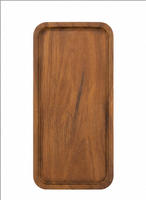 Plateau de rangement moderne en bois d'acacia de qualité supérieure pour hôtel, cuisine, salon, restaurant, présentation alimentaire, service de café