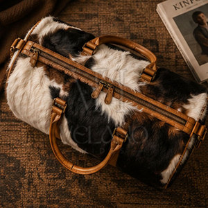 Bolsa de Viaje de Cuero Vacuno de Lujo, Impermeable, Estilo Retro, para Viajes de Negocios, Personalizable - Product Image 6