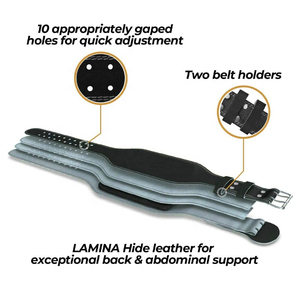 Genuine Leather Weight Lifting <b>Belt</b> Powerlifting Training Bodybuilding <b>Belt</b> - Product Image 3