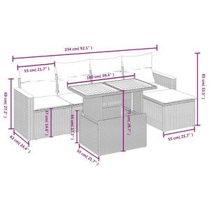 Conjunto de Sofás Modulares Grandes de Ratán PE Negro para Jardín, Muebles Modulares Elegantes para Exteriores - Product Image 3