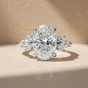 925 Sterling Silver Oval Cut Lab Grown Diamond Engagement <b>Ring</b> Trendy Designer Wedding <b>Ring</b> Women Fine Jewelry <b>Custom</b> <b>Ring</b> - Product Image 5