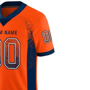 Custom American Football Jersey V-Neck Short Sleeve Sublimated Mesh 100% Polyester Breathable Team <b>Name</b> Adult Unisex All Seasons - Product Image 4