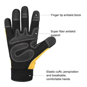 Mechanic Work Gloves Men Full Finger Synthetic Leather Gloves Anti Slip Grip Durable Breathable Heavy Duty Safety Construction - Product Image 5