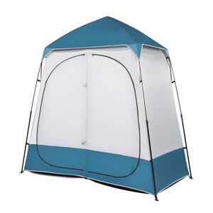 Tenda da campeggio impermeabile in tessuto Oxford PVC 229x229x122cm blu/bianca - Product Image 1