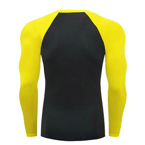High Quality Polyester Spandex Men's Long Sleeve Compression Shirt <b>Skin</b> <b>Tight</b> Athletic Performance Gym Workout Rush Guards - Product Image 2