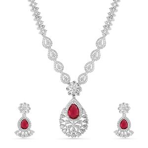 Conjunto de Collar, Pendientes y Tocado de Aleación de Zinc Bañado en Oro Rosa con Cristales de Estrás, Diseño Floral, Joyería Romántica para Boda, Tercera Marca - Product Image 1