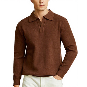 <span class=keywords><strong>Pull</strong></span>-over en maille pour <span class=keywords><strong>homme</strong></span>, nouveau design, col polo, décontracté et professionnel, avec logo personnalisé OEM, col à revers, <span class=keywords><strong>pull</strong></span> tricoté - Product Image 1