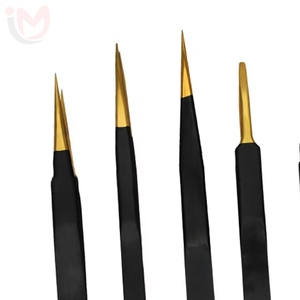 Pince à épiler professionnelle en acier inoxydable à pointe inclinée pour cils et sourcils, outil de beauté de précision durable - Product Image 3