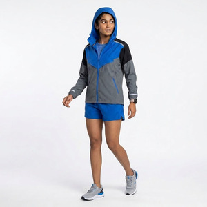 2025 New Unisex Solid Ombre Red <b>Gold</b> <b>Metallic</b> Lightweight Polyester Waterproof Windbreaker Jacket Shorts Set EKIN Logo Tracksuit - Product Image 3