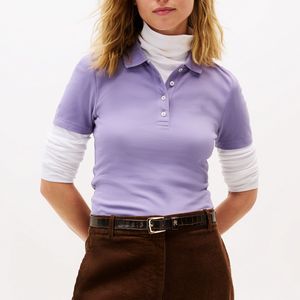 Camiseta Polo de Oficina para Mujer, Logotipo Personalizado, Ropa de Trabajo para Dama, Camiseta de Algodón Premium de Manga Corta, Ropa de Trabajo OEM/ODM al por Mayor - Product Image 2