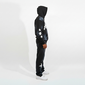 Ensemble de survêtement unisexe à capuche décontracté d'hiver, épais, 100 % polyester, antibactérien, noir, rouge, vert, respirant, grandes tailles - Product Image 4
