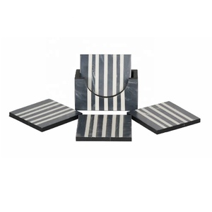 Posavasos con incrustaciones de hueso de alta calidad, Juego de 4 patrones de forro para mesa de café y té, utensilios de cocina, posavasos de protección contra el calor, decoración del hogar - Product Image 6