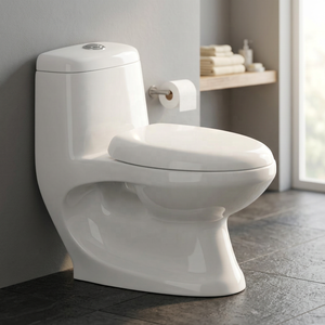 Inodoro de Cerámica Monobloque Elegante de Primera Calidad con Descarga Inteligente para Uso Residencial y Comercial - Product Image 4
