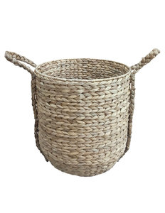 Woven Water Hyacinth Eco-Friendly Modern Laundry <b>Basket</b> with Handle Storage Hamper for Living Room <b>Bathroom</b> Home Organization - Product Image 2