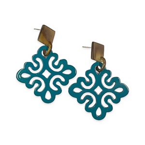 Aretes Colgantes Ovalados de Cuerno de Búfalo Natural con Diseño Geométrico, Ecológicos, de Comercio Justo, para Niños, Aniversarios y Compromisos - Product Image 4