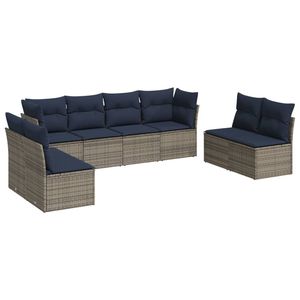 Juego de sofás de patio de ratán sintético gris de 13 piezas con cojines, muebles duraderos para exteriores - Product Image 2