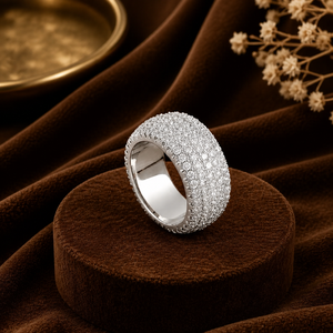 5 Row Micro Paved Moissanite <b>Ring</b> Iced Out Eternity Band Brass Hip Hop <b>Ring</b> Jewelry Wedding Gift for <b>Men</b> - Product Image 4