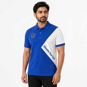 เสื้อโปโลผู้ชายสีตัดต่อแบบกำหนดเอง 220 GSM PQ ผ้ารังผึ้ง 60% คอตตอน 40% โพลีเอสเตอร์รีไซเคิล คอและปลายแขนเสื้อแบบริบ OEM เสื้อโปโลสำหรับเล่นกีฬา - Product Image 5