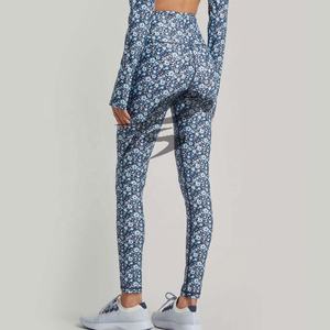 Nouveau Legging Fleurie Extensible Quadridirectionnel pour Femme, Imprimé par Transfert Thermique, Respirant, Anti-Bactérien, en Polyester/Spandex, Doux - Product Image 4