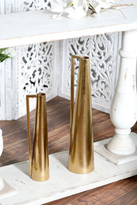 S/2 Gold Metal <b>Vases</b> With Handles <b>Small</b> Flower <b>Vase</b> Set of 2 Taper <b>Vase</b> for Wedding Table Centerpiece Decorations, Home Decor - Product Image 2
