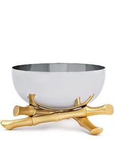 Modern <b>Small</b> Silver Decorative Bowl With <b>Gold</b> Base Luxury Metal Fruit Bowl New Design Centerpiece Dining <b>Table</b> Serving Bowls - Product Image 2