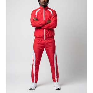 Survêtements décontractés personnalisés pour hommes, en coton molletonné léger avec appliques, sweat à capuche zippé et pantalon de survêtement à double taille - Product Image 3
