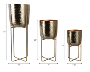 Macetas de Metal Martillado de Lujo para Decoración de Interiores, Decoración Rústica, Macetero con Impresión Personalizada, Diseño Minimalista - Product Image 6