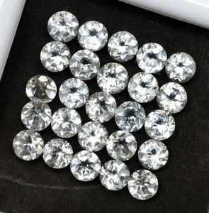 โทแพซสีขาวธรรมชาติทรงกลมเจียระไนแบบเหลี่ยม  ขนาดมาตรฐาน  พร้อมใบรับรอง  ไม่ผ่านการปรับแต่ง  พร้อมสำหรับการฝังในเครื่องประดับ - Product Image 5