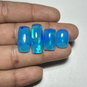 Hasnain <b>Gems</b> Ethiopian Opal Pryba Color Blue Natural Cushion Cut Gemstone Multi Flash Cabochon Loose <b>Stone</b> Custom Jewelry Making - Product Image 3
