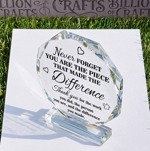 Trofeo de Cristal Transparente con Facetas Redondas, Corte de Diamante, con Base, Placa de Premio para Mesa - Product Image 3