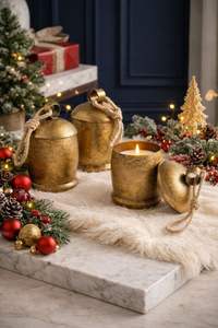 ภาชนะใส่เทียนโลหะหรูหราพร้อมฝาปิดลายเชือก ไส้เทียนคู่ เปลวไฟเรียบเนียน ให้ความอบอุ่นยาวนาน สร้างบรรยากาศห้องนอนที่หรูหราและอบอุ่น - Product Image 3