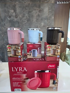 แก้วกาแฟสแตนเลสสตีลสองชั้นเก็บความร้อน ANAX LYRA พร้อมฝาเกลียว หูจับสองสี ความจุขนาดใหญ่ เหมาะสำหรับการเดินทางและเป็นของขวัญ - Product Image 4