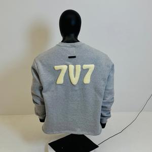 Maßgefertigter Übergroßer Rundhals-Pullover für Herren 3D Puff Print Logo Schwergewichts-Fleece Streetwear Pullover OEM Private Label - Product Image 3