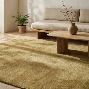 Alfombra de Lana Verde Oliva de Lujo, Moderna, Geométrica, Hecha a Mano, Suave y Densa, para Decoración de Sala de Estar - Product Image 3